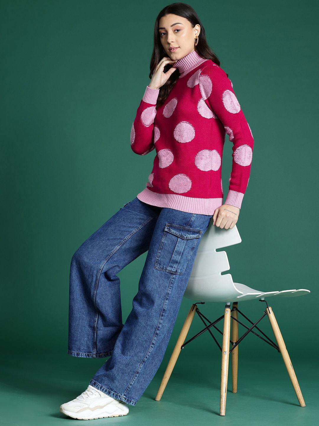 DressBerry Turtle Neck Self-Designed Pullover