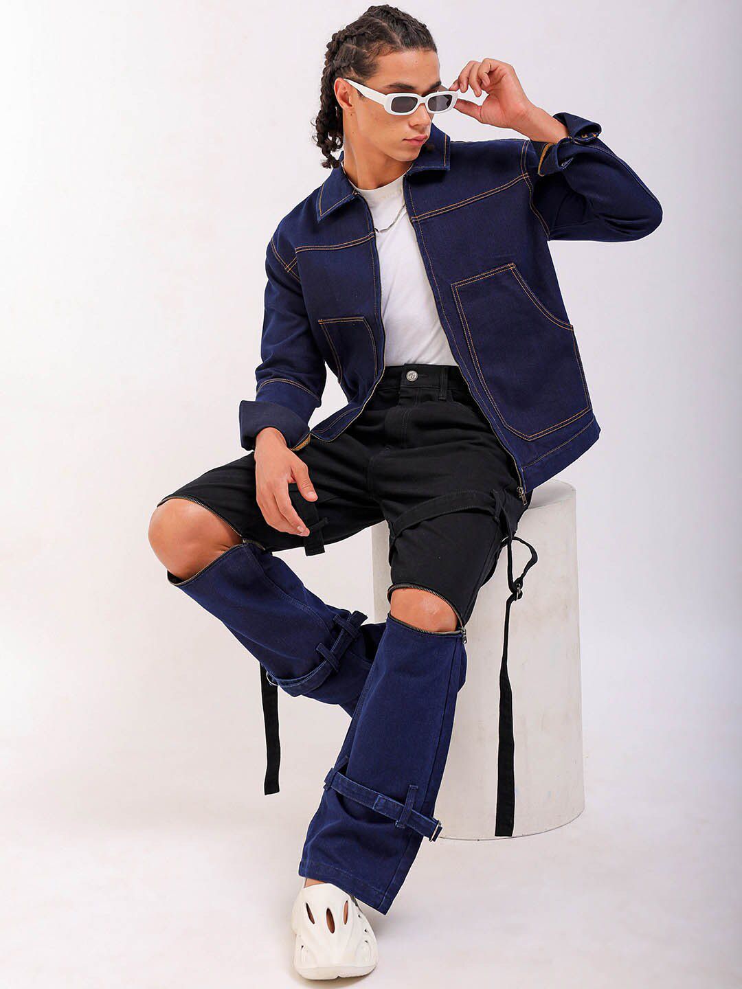 The Indian Garage Co Washed Crop Denim Jacket