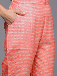 Libas Floral Printed Regular Sequinned Kurta with Trousers