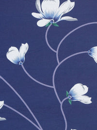 Cortina Navy Blue Floral Printed Single-Seater Sofa Covers
