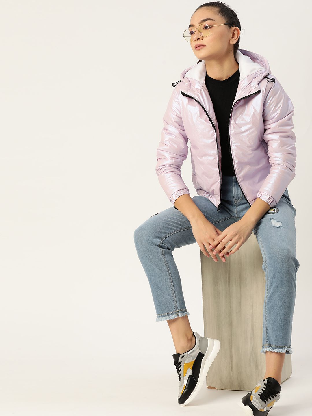 DressBerry Women Lavender Padded Jacket