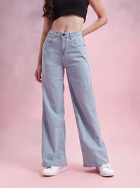 DressBerry Women Mid-Rise Wide Leg Stretchable Jeans