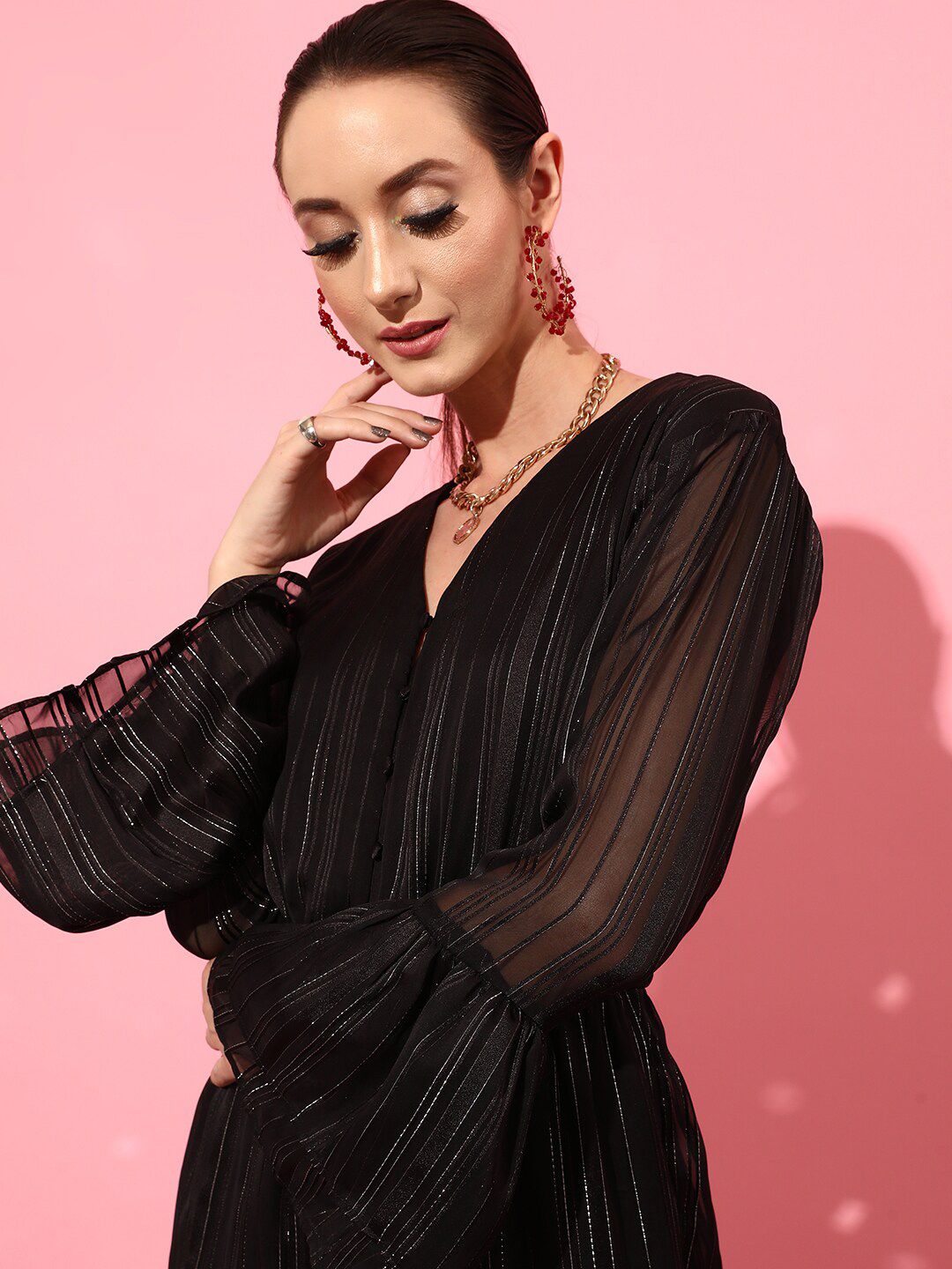 STREET 9 Women Elegant Black Printed Jumpsuit