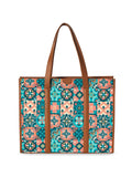 TEAL BY CHUMBAK Women Ethnic Motifs Printed Tote Bag