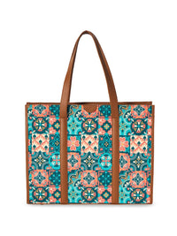 TEAL BY CHUMBAK Women Ethnic Motifs Printed Tote Bag