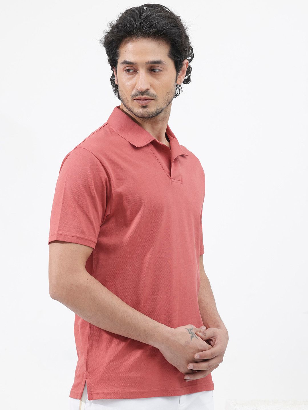 RARE RABBIT Men Brillio Regular Fit Polo Collar T-Shirt