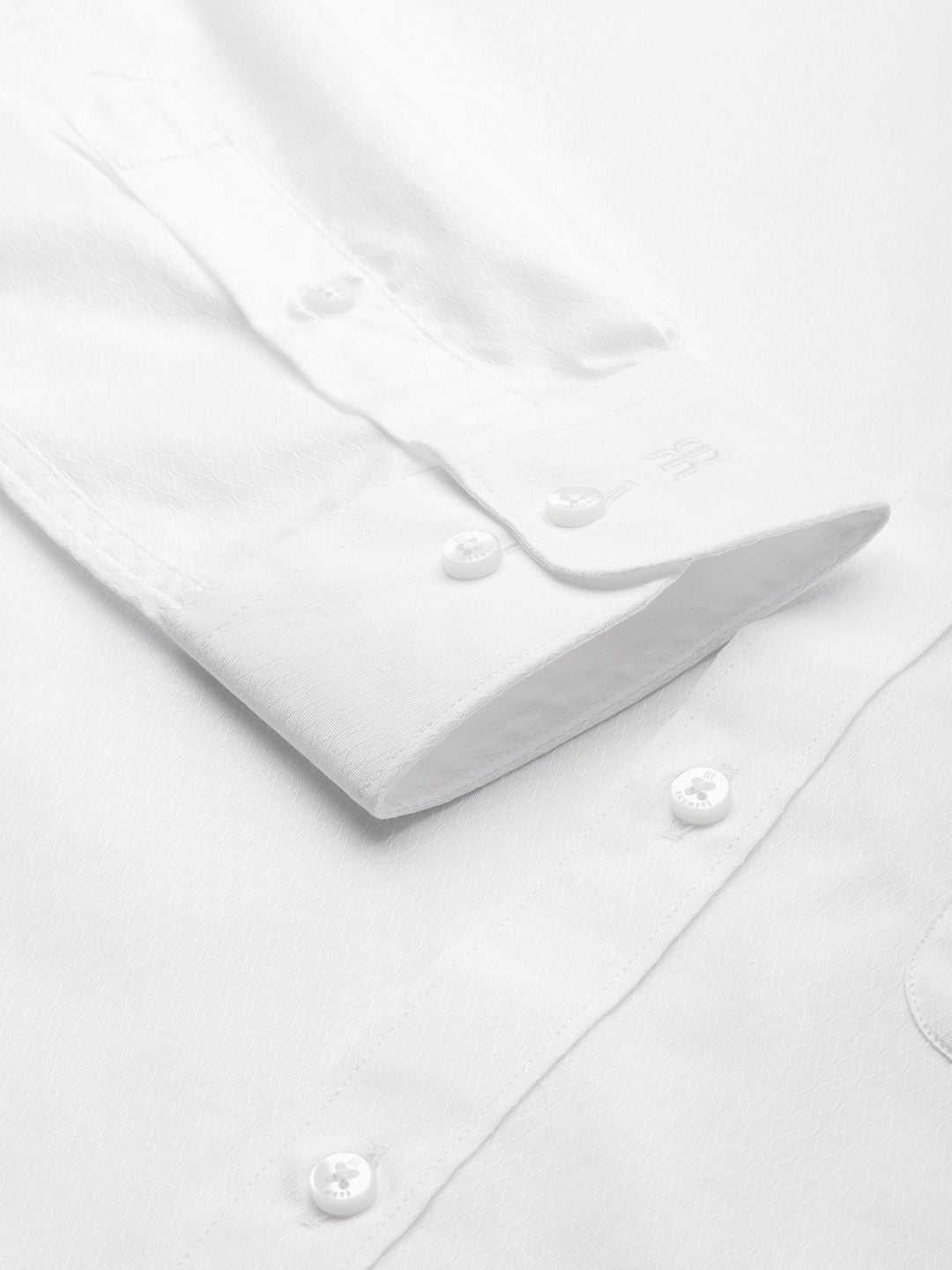 Raymond Self Design Textured Slim Fit Pure Cotton Formal Shirt