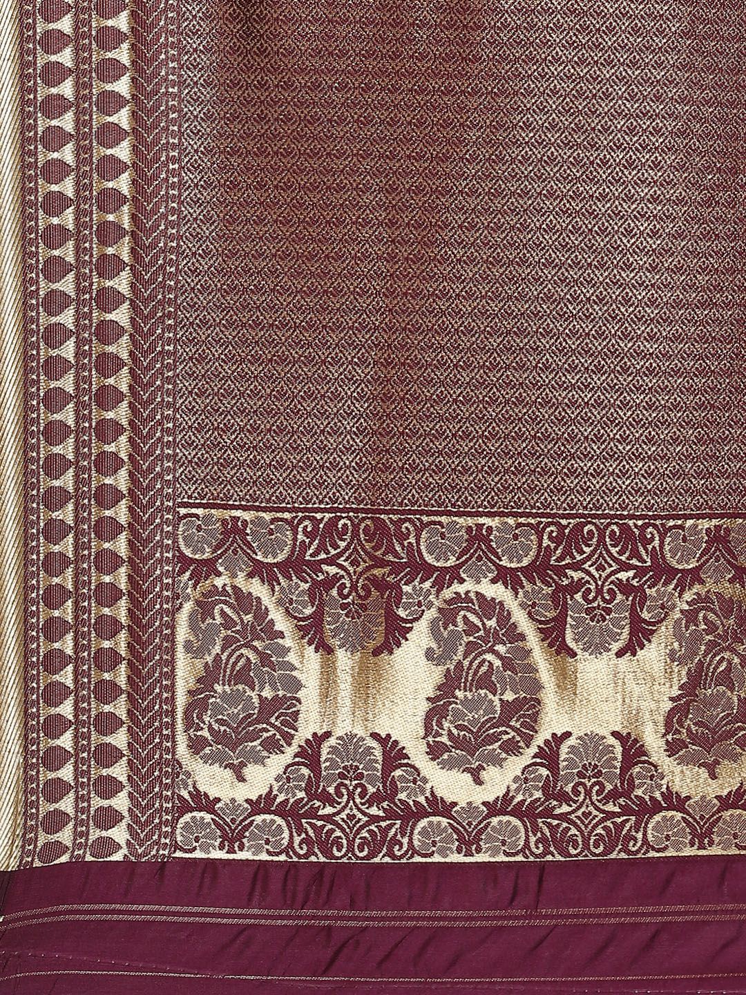Saree mall Violet & Golden Woven Design Banarasi Saree