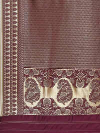 Saree mall Violet & Golden Woven Design Banarasi Saree