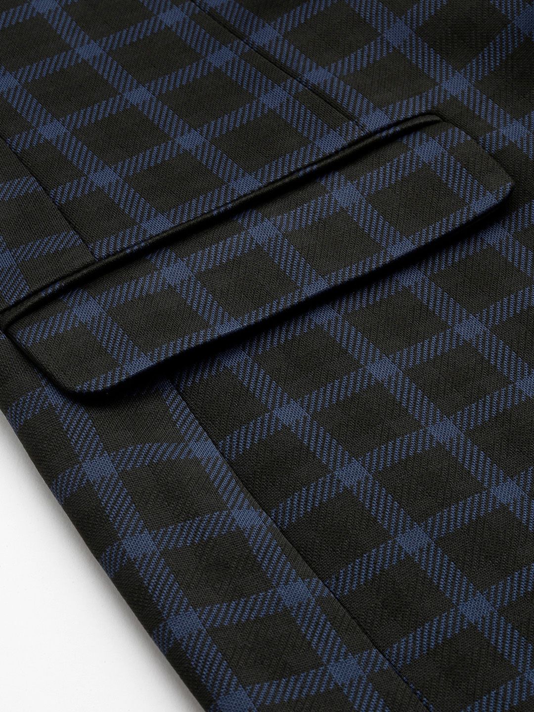 Park Avenue Checked Notched Lapel Slim Fit Single Breasted Formal Blazer