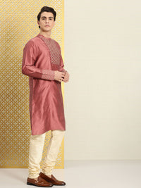 House of Pataudi Men Yoke Design Angrakha Jashn Kurta