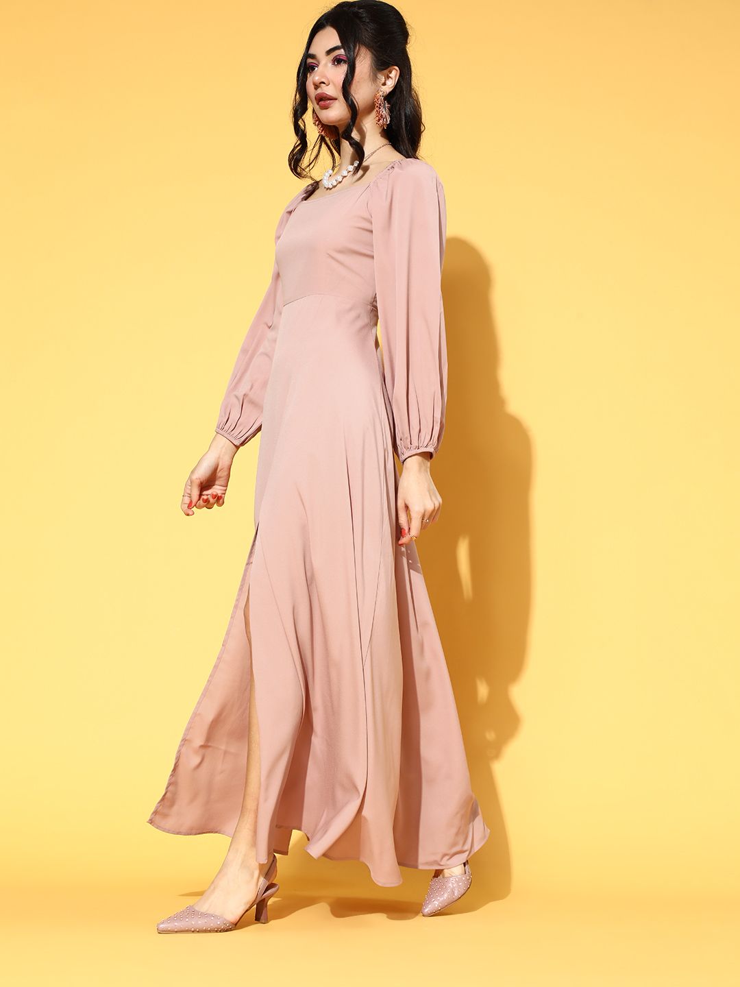 Berrylush Women Pretty Pink Solid Sun Dress