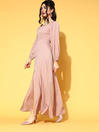 Berrylush Women Pretty Pink Solid Sun Dress