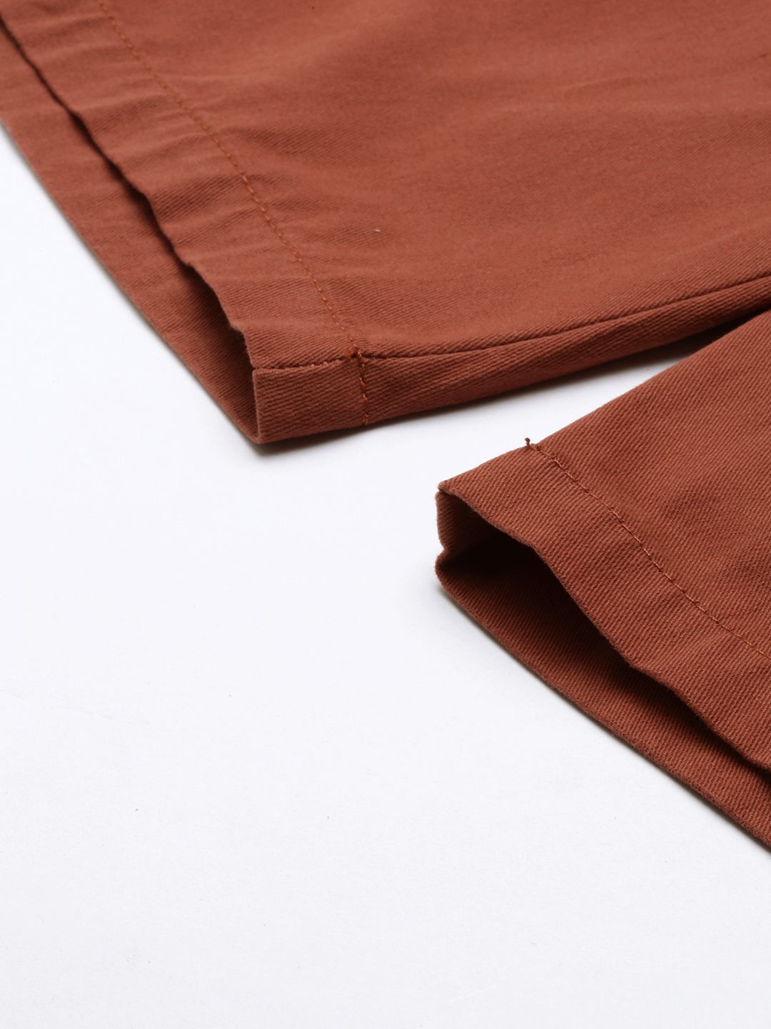 The Indian Garage Co Men Rust Slim Fit Chino Shorts