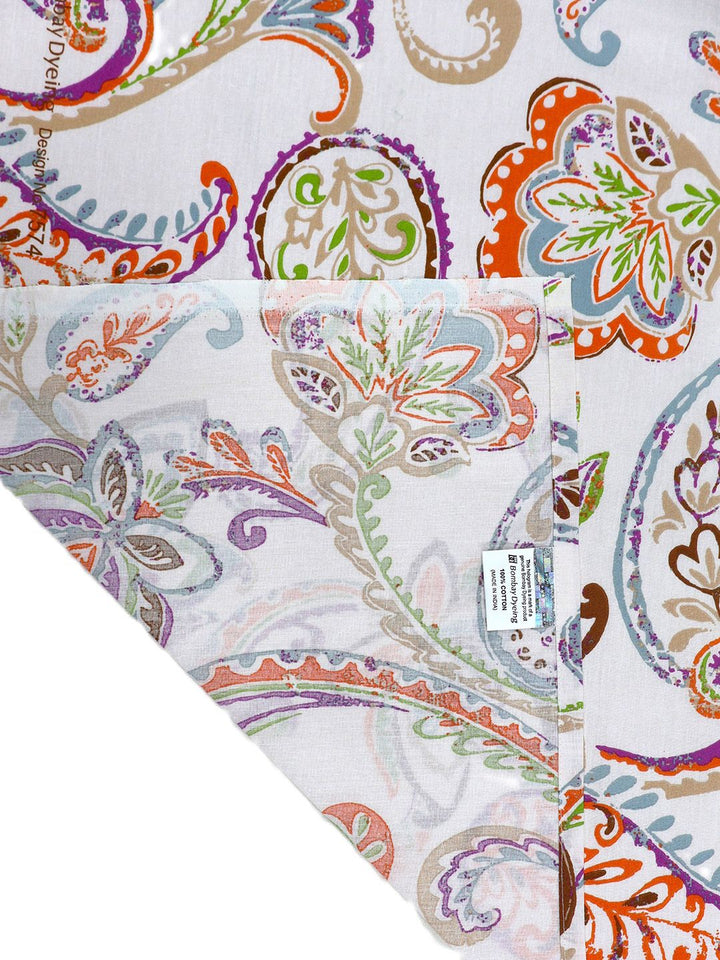 BOMBAY DYEING Brown Floral Cotton 140 TC Double Queen Bedsheet Set-2.28 m X 2.54 m