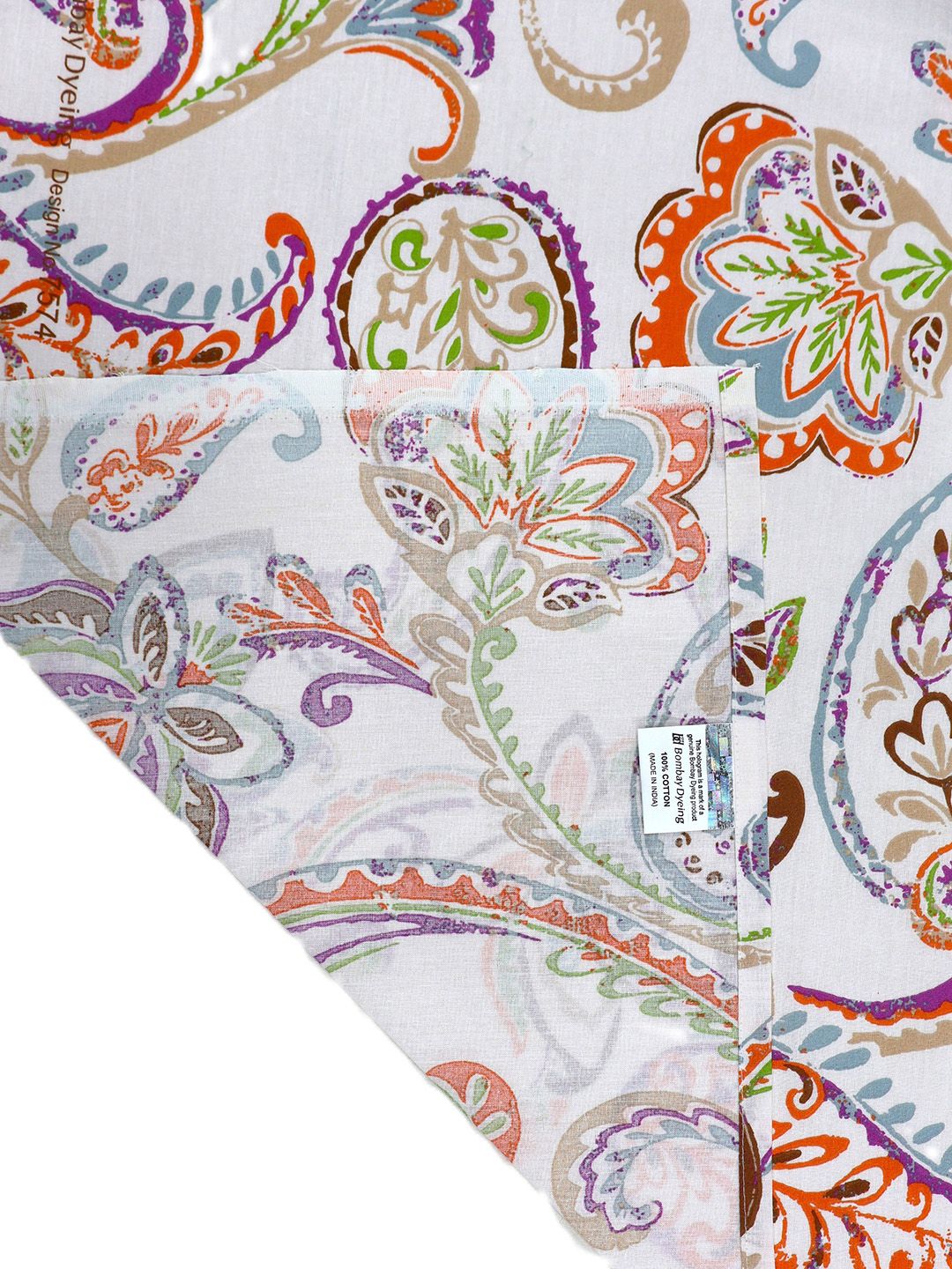 BOMBAY DYEING Brown Floral Cotton 140 TC Double Queen Bedsheet Set-2.28 m X 2.54 m
