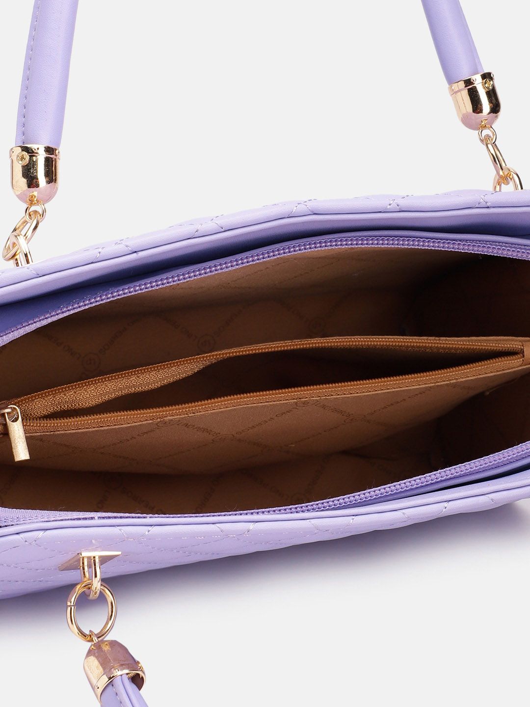 Lino Perros Structured Handheld Bag with Quilted Detail