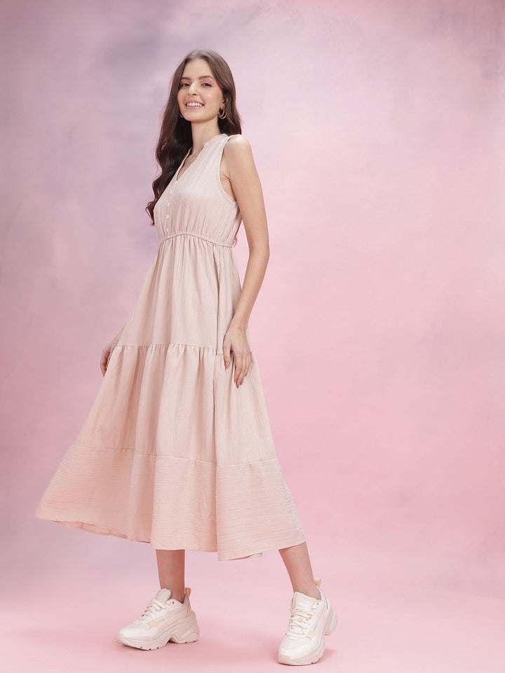 DressBerry Crinkled Empire Midi Dress