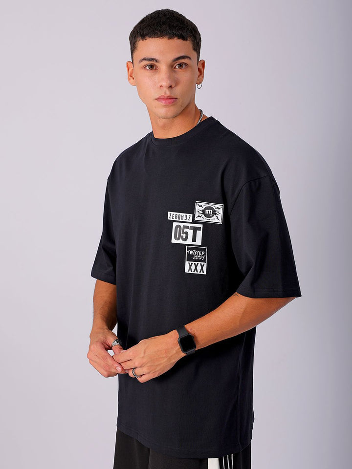 The Indian Garage Co Men Back Printed Oversized Pure Cotton T-shirt