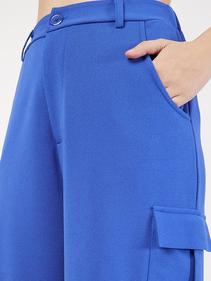 SASSAFRAS Women Plain Flat-Front High-Rise Cargos