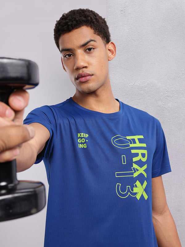 HRX oleh logo jenama Hrithik Roshan dicetak T-Shirt Latihan Rapid-kering