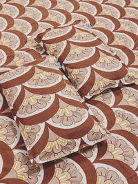 Moda Rapido X KLOTTHE Bunga Coklat & Berwarna Krim Cadar King 300 TC dengan 2 Sarung Bantal