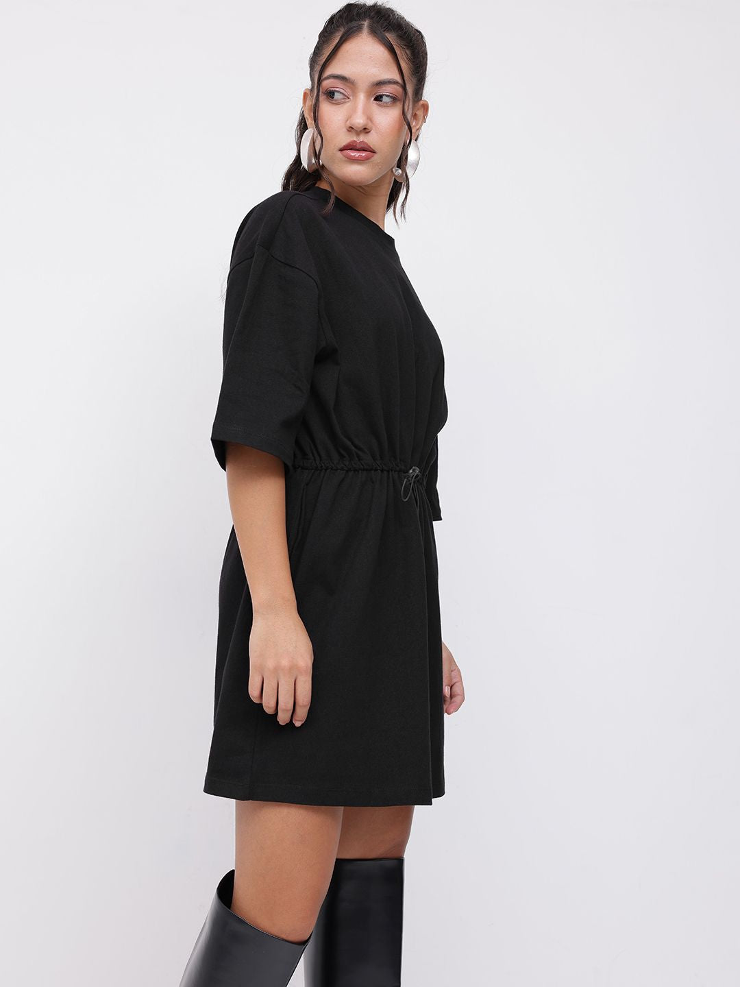 DressBerry Comfy Touch Pure Cotton T-Shirt Dress With Toggle Waist