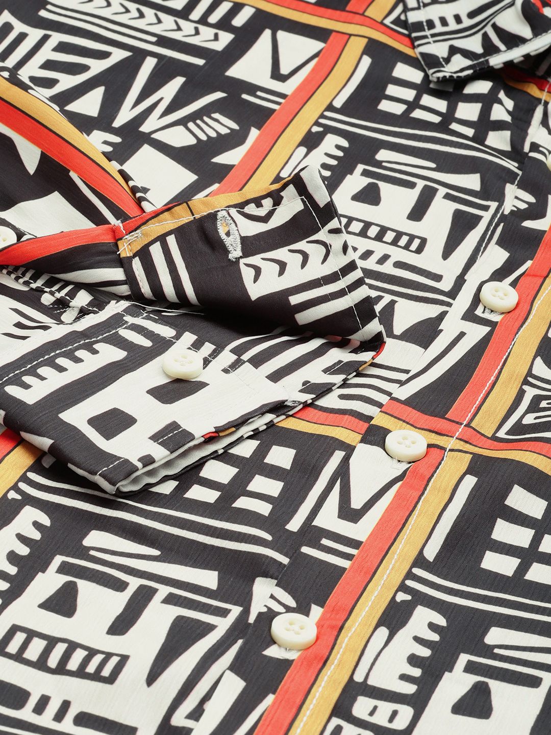 The Indian Garage Co Relaxed Fit Geometric Printed Casual Shirt