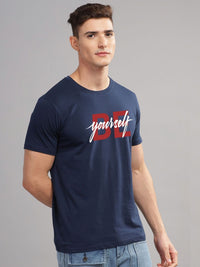 ADRO Men Typography Printed Applique T-shirt