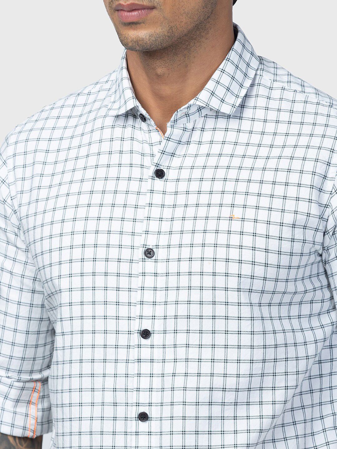 SPYKAR Men Slim Fit Grid Tattersall Checks Checked Casual Shirt