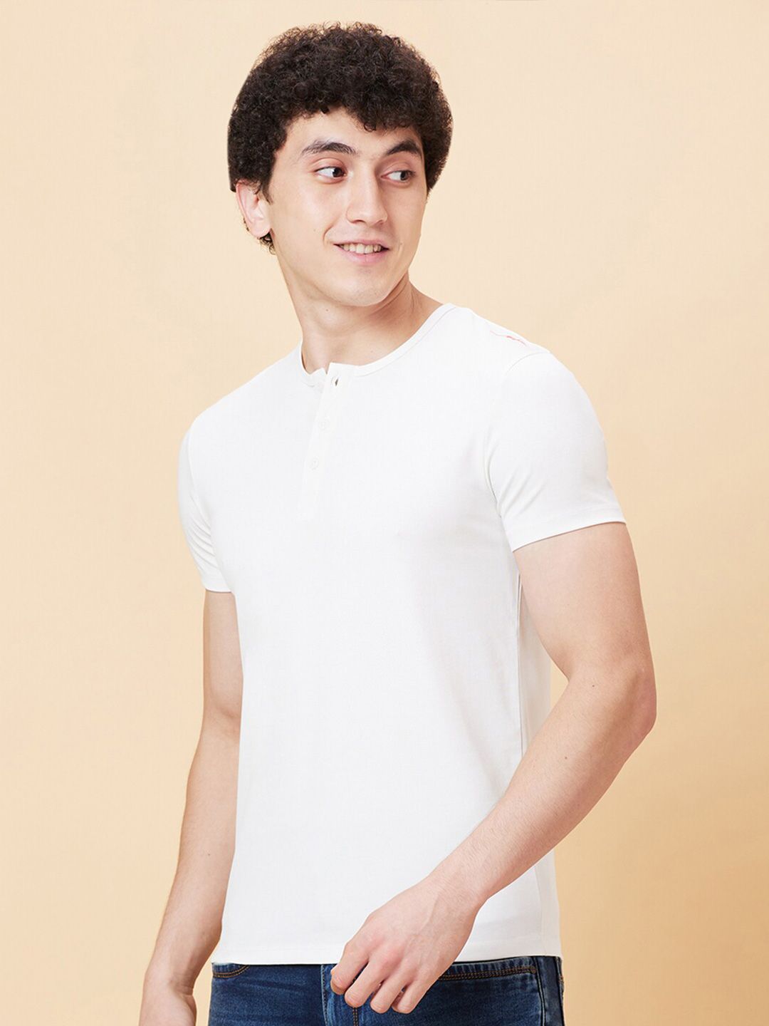 Being Human Cotton Henley Neck Short Sleeves Regular Fit Pockets Casual T-shirt