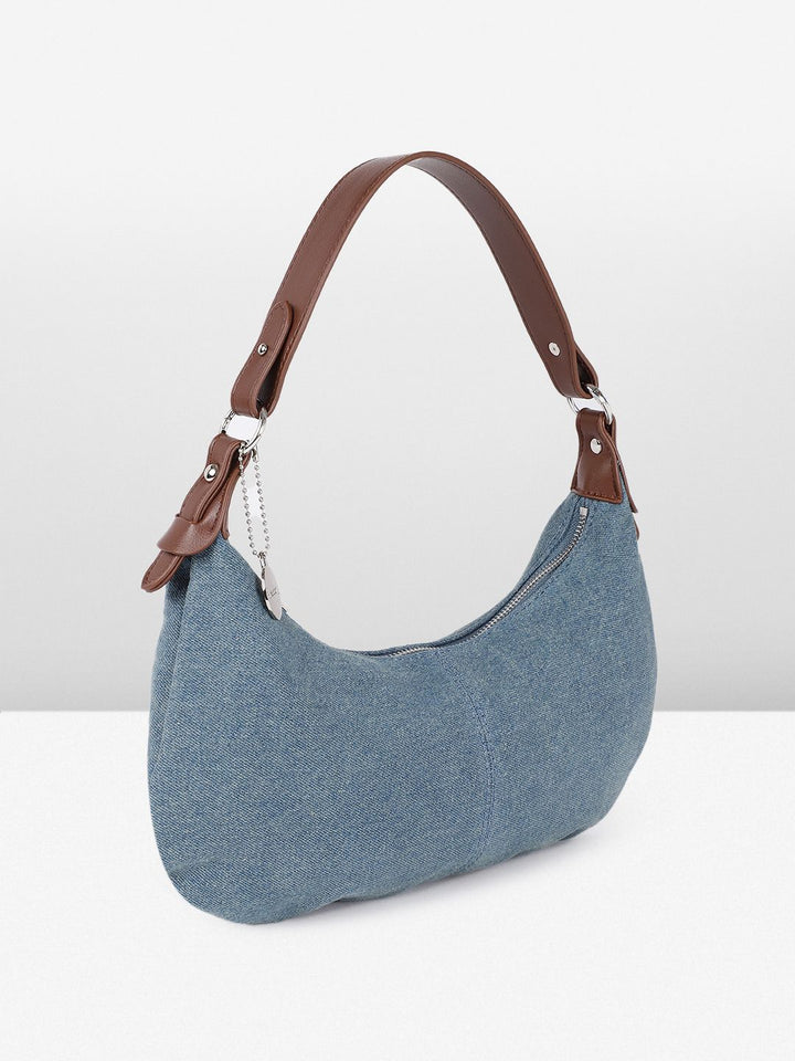 DressBerry Textured Baguette Hobo Bag