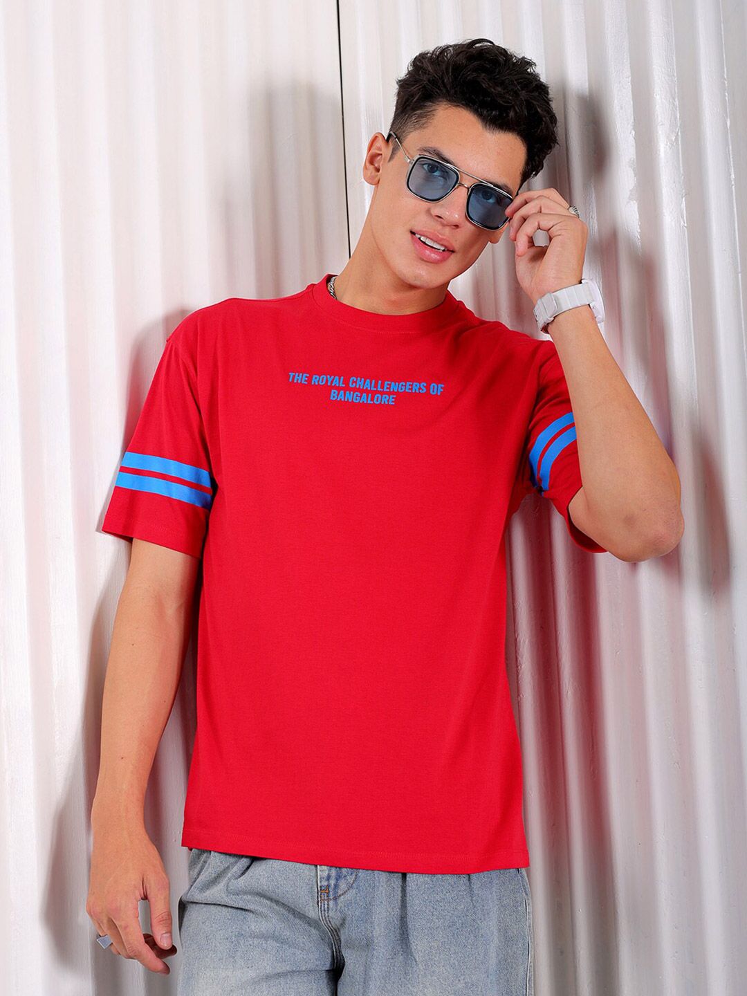 The Indian Garage Co Typography Printed Pure Cotton Boxy T-shirt