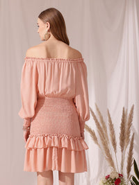 STREET 9 Off-Shoulder Georgette Sheath Maxi Dress