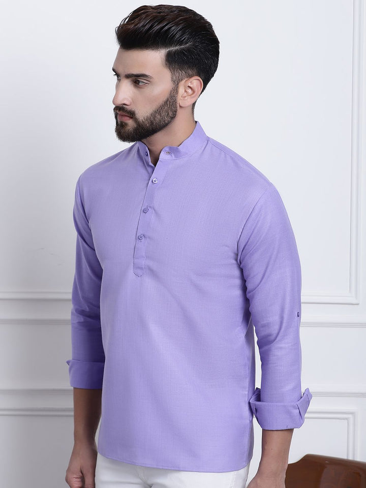 SOJANYA Men Purple Solid Kurta