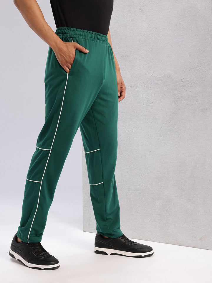 HRX by Hrithik Roshan Men Contrast Piping Mid-Rise Lifestyle Track Pants
