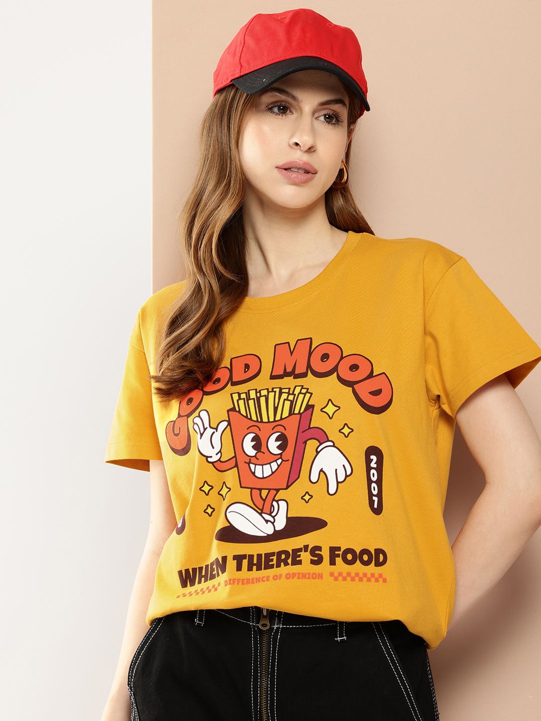 Difference of Opinion Printed Pure Cotton Boxy T-shirt