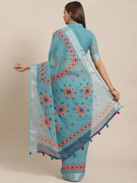 Saree mall Blue & Pink Printed Saree