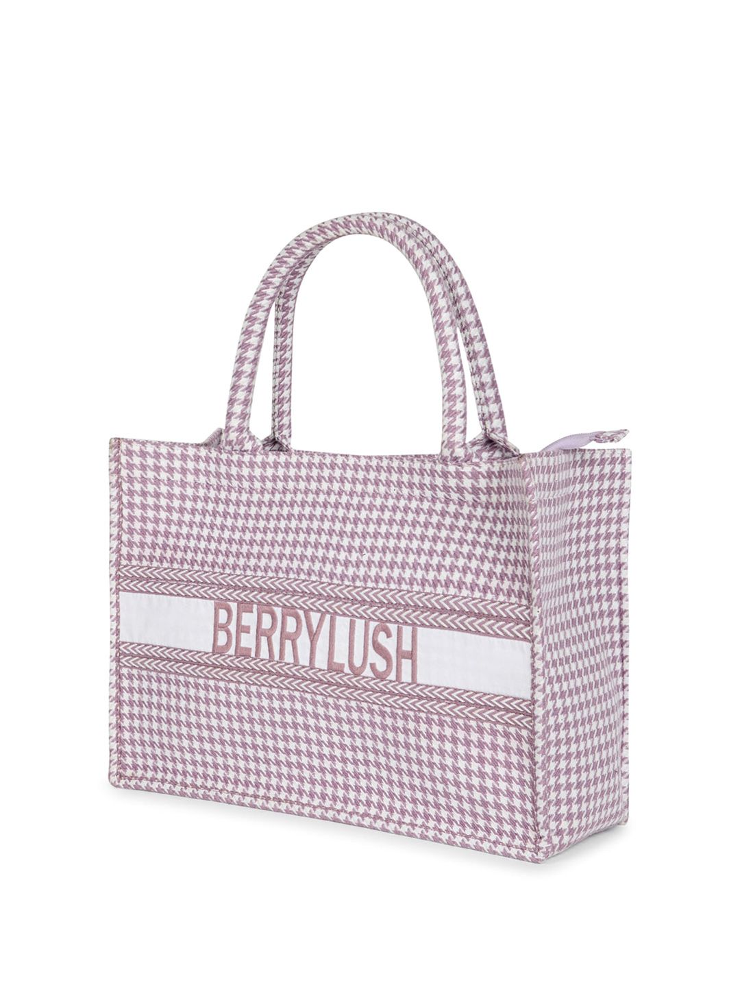 Berrylush Checked Structured Handheld Bag