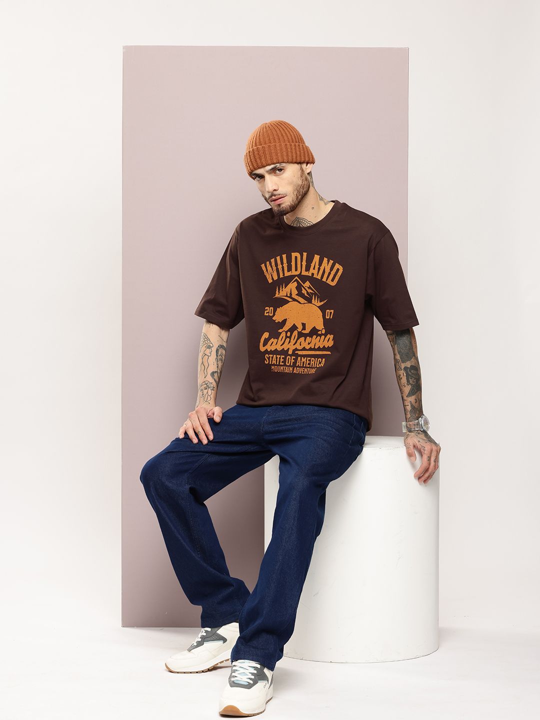 DILLINGER Men Graphic Printed Oversized T-shirt