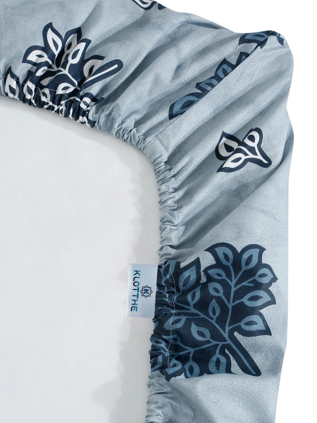 Moda Rapido X KLOTTHE Blue & White Floral 400 TC Single Bedsheet with 1 Pillow Covers