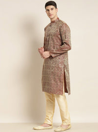 SOJANYA Band Collar Ethnic Motifs Woven Design Kurta