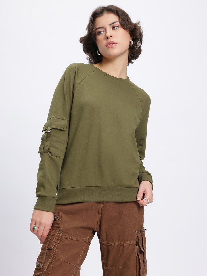 DressBerry Raglan Sleeves Pocket Sweatshirt