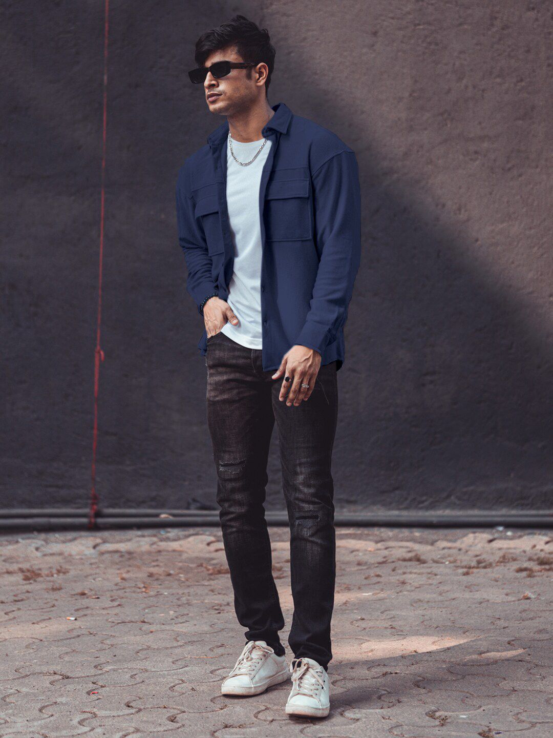 Powerlook India Slim Drop-Shoulder Sleeves Oversized Casual Shirt