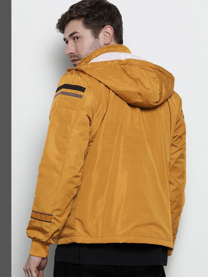 The Indian Garage Co Hooded Slim Fit Bomber Jacket with Zippered Insert Pockets