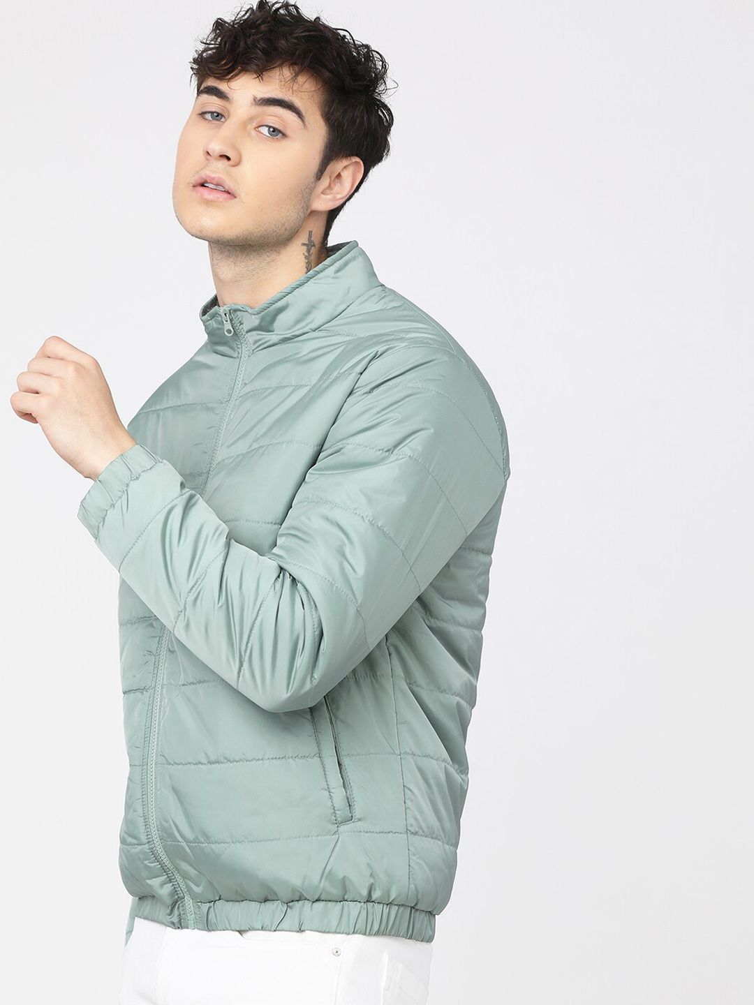 HIGHLANDER Men Green Puffer Jacket