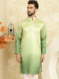 SOJANYA Ombre Printed Sequinned Silk Cotton Kurta