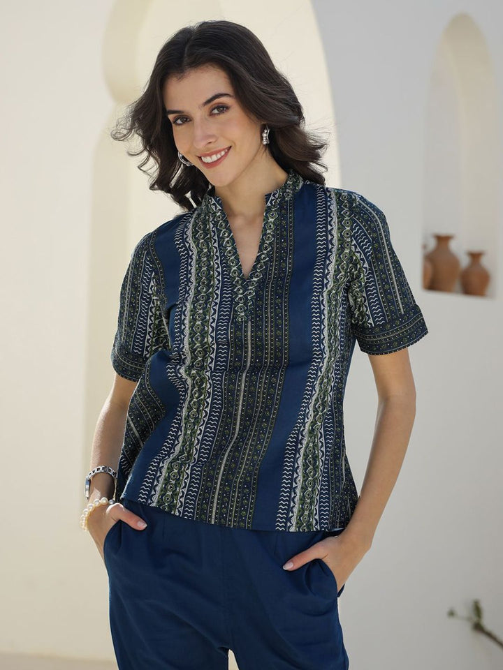 SANSKRUTIHOMES Women Printed Pure Cotton Top With Trousers Co-Ords