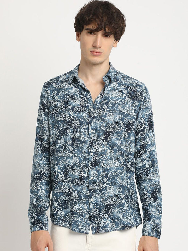 THE BEAR HOUSE Men Printed Slim Fit Casual Shirt