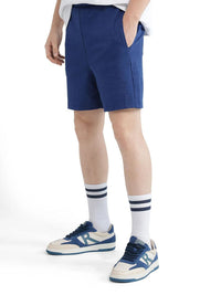Lelaki Arnab Langka Kelor Primer Blue Mid-Rise Regular Cotton Shorts